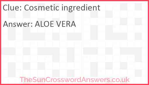 Cosmetic ingredient Answer