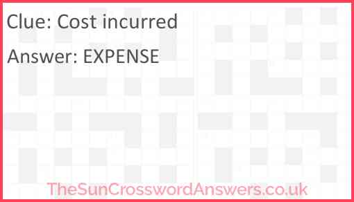 Cost incurred Answer