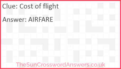 Cost of flight Answer