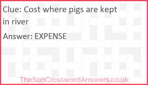 Cost where pigs are kept in river Answer