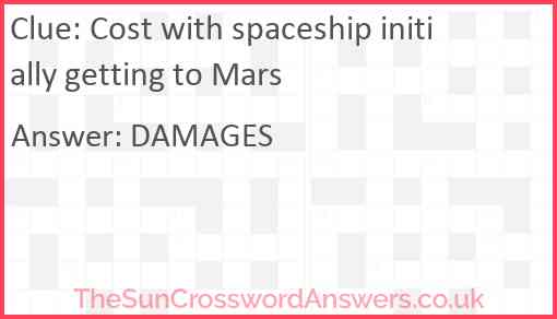 Cost with spaceship initially getting to Mars Answer