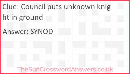 Council puts unknown knight in ground Answer