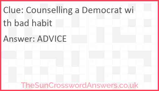 Counselling a Democrat with bad habit Answer