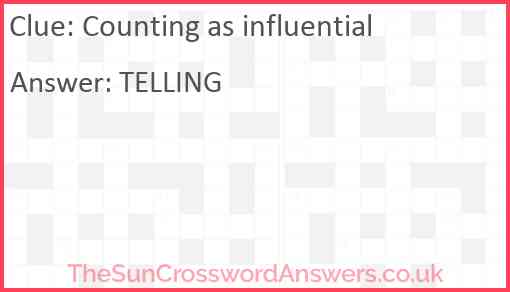 Counting as influential Answer