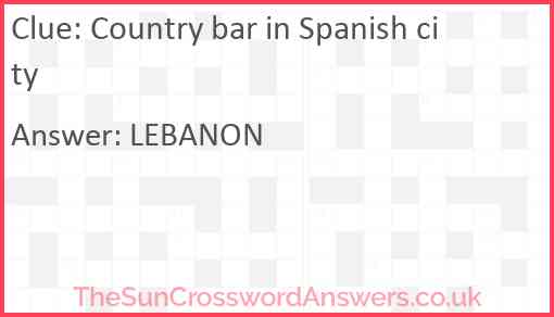 Country bar in Spanish city Answer