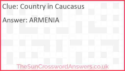 Country in Caucasus Answer