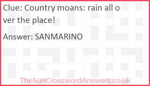 Country moans: rain all over the place! Answer