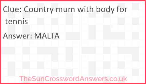 Country mum with body for tennis Answer