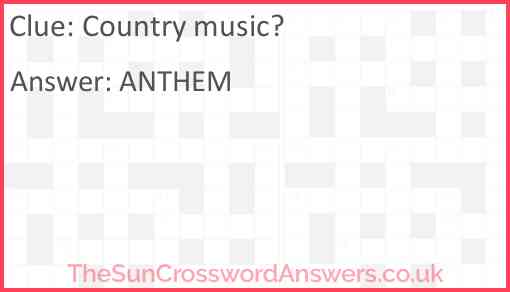 Country music? Answer