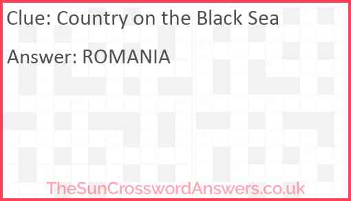 Country on the Black Sea Answer