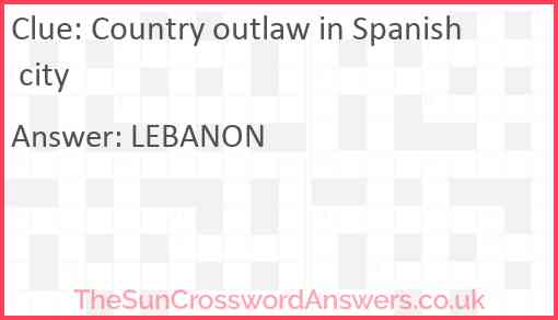 Country outlaw in Spanish city Answer