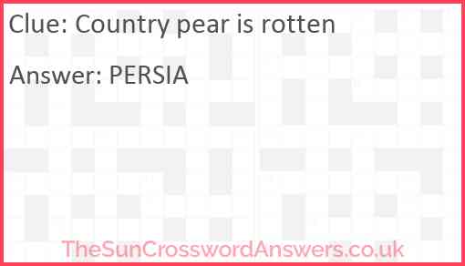 Country pear is rotten Answer