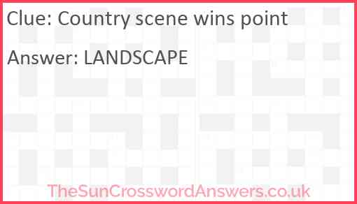 Country scene wins point Answer