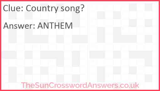 Country song? Answer