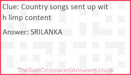 Country songs sent up with limp content Answer
