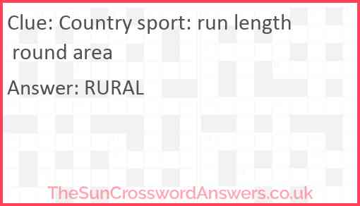 Country sport: run length round area Answer