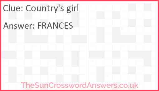 Country's girl Answer