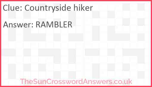 Countryside hiker Answer