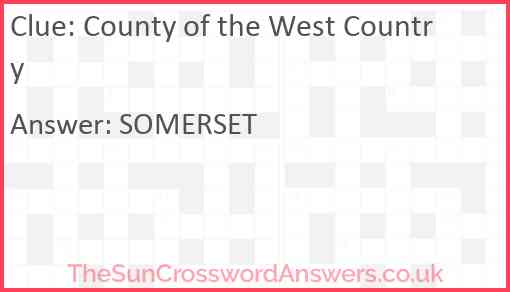County of the West Country Answer