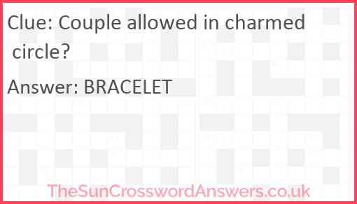 Couple allowed in charmed circle? Answer
