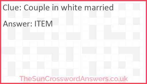Couple in white married Answer
