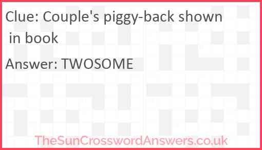Couple's piggy-back shown in book Answer