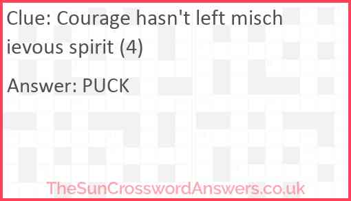 Courage hasn't left mischievous spirit (4) Answer