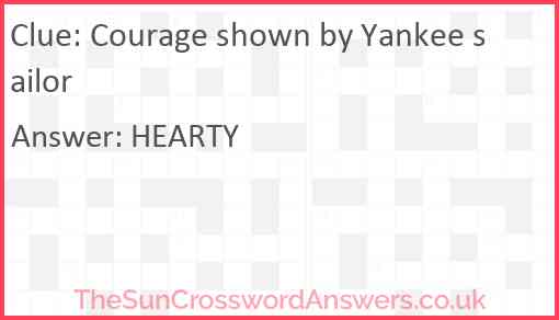 Courage shown by Yankee sailor Answer