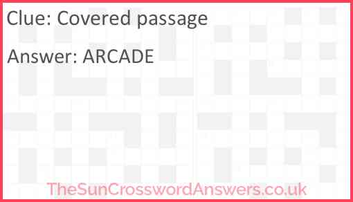 Covered passage Answer