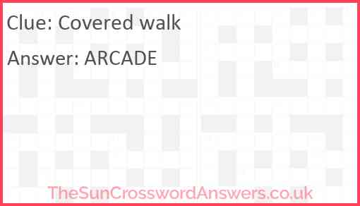 Covered walk Answer