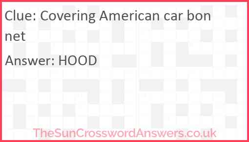 Covering American car bonnet Answer