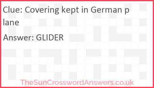 Covering kept in German plane Answer