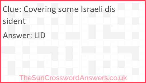 Covering some Israeli dissident Answer