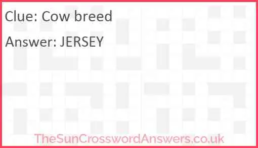Cow breed Answer