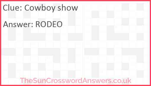 Cowboy show Answer