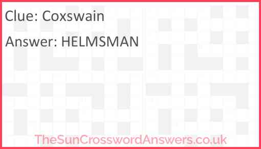 Coxswain Answer