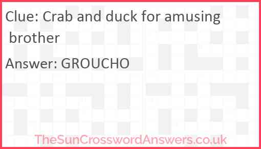 Crab and duck for amusing brother Answer