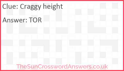 Craggy height Answer
