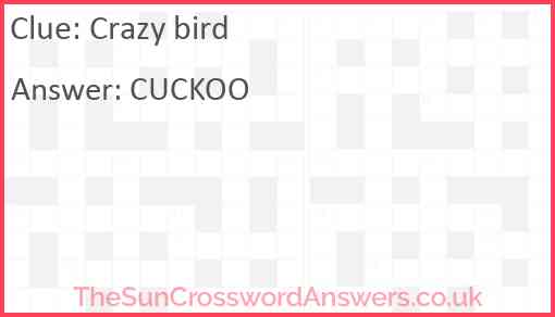 Crazy bird Answer