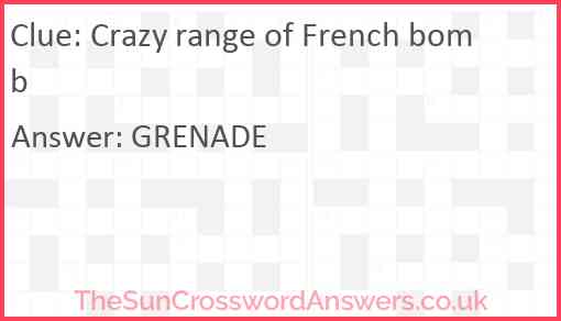 Crazy range of French bomb Answer