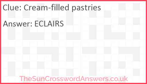 Cream-filled pastries Answer