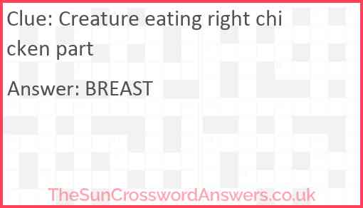 Creature eating right chicken part Answer