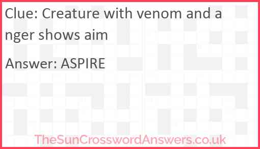 Creature with venom and anger shows aim Answer