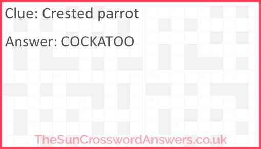 Crested parrot Answer