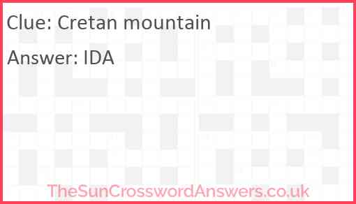 Cretan mountain Answer