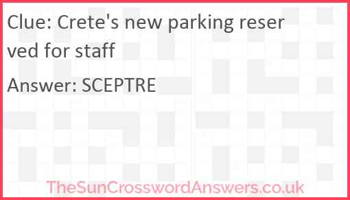 Crete's new parking reserved for staff Answer