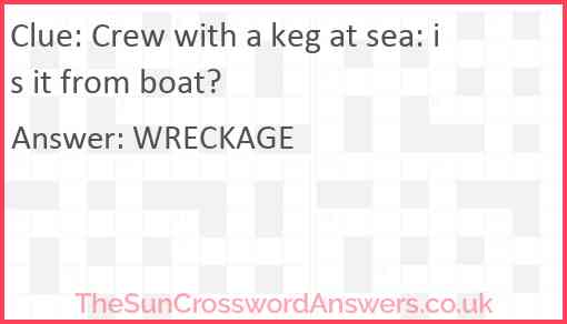Crew with a keg at sea: is it from boat? Answer