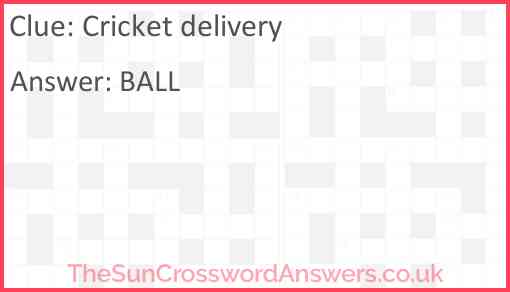 Cricket delivery Answer