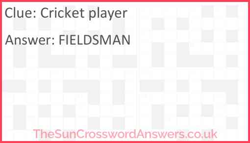 Cricket player Answer