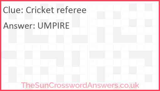 Cricket referee Answer